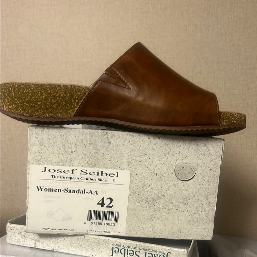 Josef Seibel Brown Slide Sandals